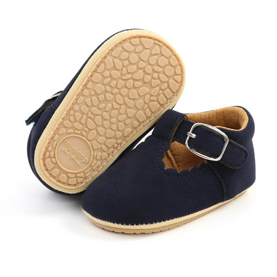 0-18M Pantofi retro din piele pentru fetițe, 10 culori, talpă din cauciuc pentru copii mici, mocasini anti-alunecare pentru primii plimbări pentru sugari nou-născuți