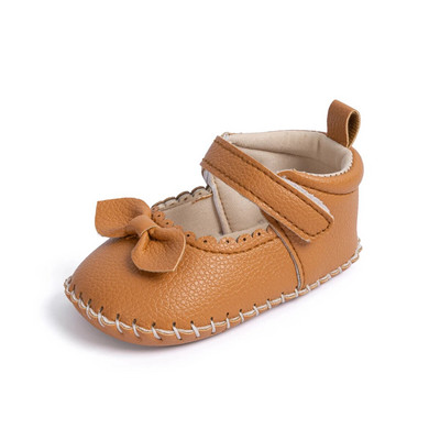 Primăvară Toamnă Pantofi noi pentru copil nou-născut Fetiță Arcă Printesă Pantofi drăguți Pu pentru copii ocazional Talpă din cauciuc anti-alunecare 0-18M