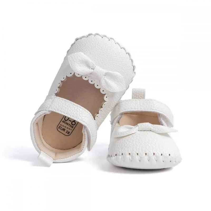 Primăvară Toamnă Pantofi noi pentru copil nou-născut Fetiță Arcă Printesă Pantofi drăguți Pu pentru copii ocazional Talpă din cauciuc anti-alunecare 0-18M