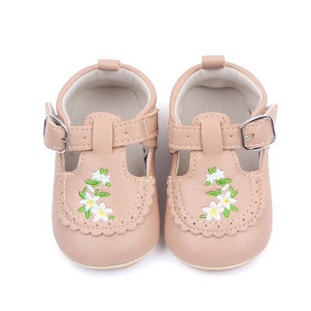 PU Baby Casual Παπούτσια Βρεφικά νήπια Όμορφα λουλούδια Αντιολισθητικά Λαστιχένια μαλακή σόλα Επίπεδη First Walker Νεογέννητο κορίτσι Μοκασίνια 6-18M
