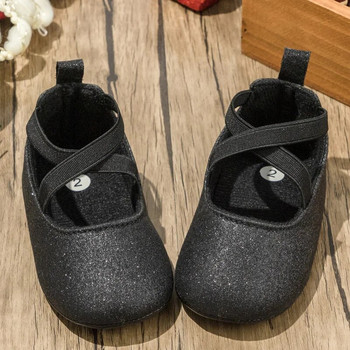Νέα παιδικά παπούτσια Βρεφικά παπούτσια για κοριτσάκια Bling Princess Gold παπούτσια για μικρά παιδιά Αντιολισθητική επίπεδη σόλα από καουτσούκ για νεογέννητα First Walkers Βρεφικά παπούτσια