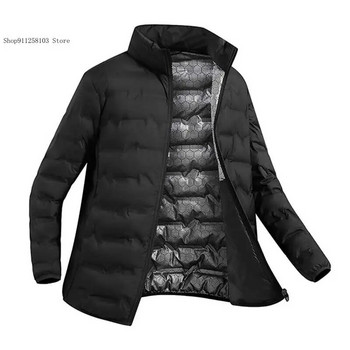 Зимно черно мъжко дебело плюшено яке, ветроустойчиво, леко пухено яке, ежедневно, модерно и топло