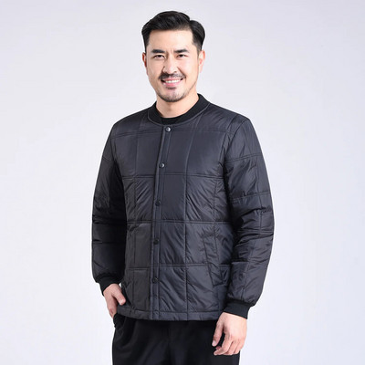 Jachetă de puf ușoară pentru bărbați Jachetă de puf de iarnă cu guler în picioare Jachetă puf caldă cu mânecă lungă Transport cu ridicata Negru Albastru Gri