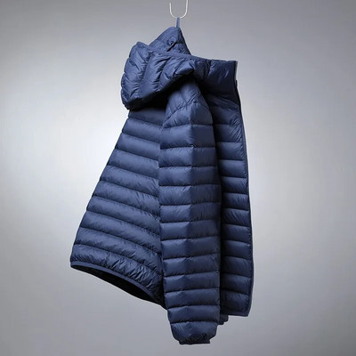 Toamnă Iarnă Nouă jachetă ultra ușoară din puf de rață alb pentru bărbați, impermeabilă, ocazională, în aer liber, portabilă, ușoară, căptușită