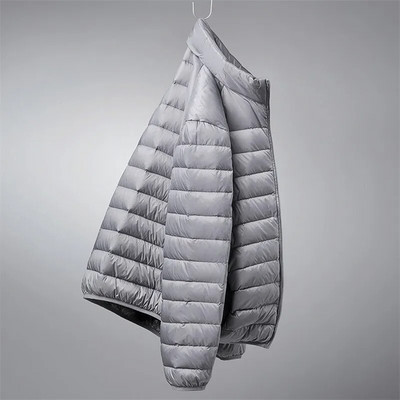 Toamnă Iarnă Nouă jachetă ultra ușoară din puf de rață alb pentru bărbați, impermeabilă, ocazională, în aer liber, portabilă, ușoară, căptușită