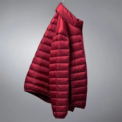 Toamnă Iarnă Nouă jachetă ultra ușoară din puf de rață alb pentru bărbați, impermeabilă, ocazională, în aer liber, portabilă, ușoară, căptușită