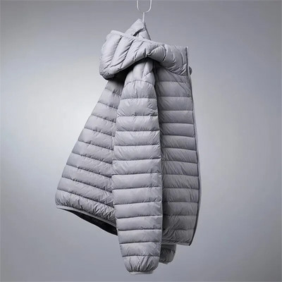 Toamnă Iarnă Nouă jachetă ultra ușoară din puf de rață alb pentru bărbați, impermeabilă, ocazională, în aer liber, portabilă, ușoară, căptușită