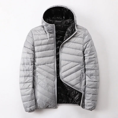 Jachetă de puf pentru bărbați cu puf cu glugă Jachetă de puf ultra ușoară bărbați toamnă iarnă parka cu pene dublă