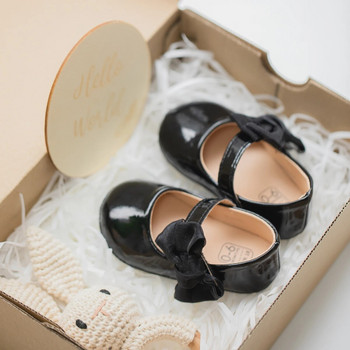 KIDSUN Бебешки сладки обувки за принцеса с лък Едноцветни обувки с меко дъно за първо малко дете 0-18 месеца Обувки за новородено момиче
