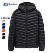 Jachetă ușoară de puf pentru bărbați, care se împachetează, rezistentă la apă și la vânt, respirabilă, de mari dimensiuni