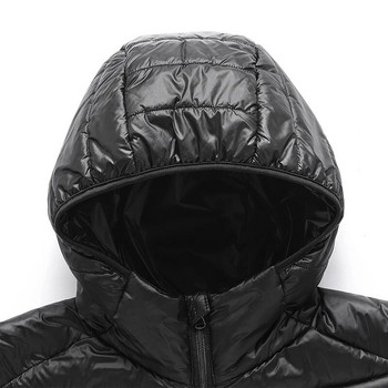 Мъжко олекотено пухено яке Опаковано водо- и ветроустойчиво дишащо палто Голям размер Корейско улично мъжко яке с качулка Пухено яке