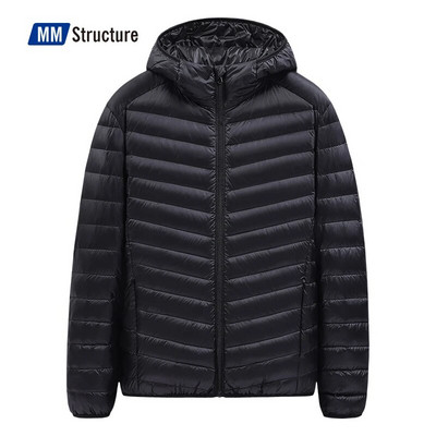 Jachetă ușoară de puf pentru bărbați, care se împachetează, rezistentă la apă și la vânt, respirabilă, de mari dimensiuni