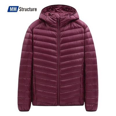 Jachetă ușoară de puf pentru bărbați, care se împachetează, rezistentă la apă și la vânt, respirabilă, de mari dimensiuni