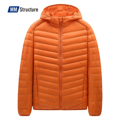 Jachetă ușoară de puf pentru bărbați, care se împachetează, rezistentă la apă și la vânt, respirabilă, de mari dimensiuni