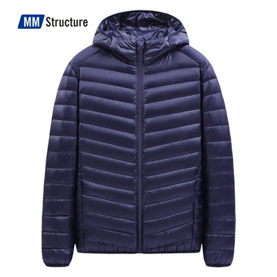Jachetă ușoară de puf pentru bărbați, care se împachetează, rezistentă la apă și la vânt, respirabilă, de mari dimensiuni