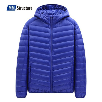 Jachetă ușoară de puf pentru bărbați, care se împachetează, rezistentă la apă și la vânt, respirabilă, de mari dimensiuni