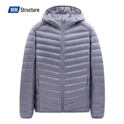 Jachetă ușoară de puf pentru bărbați, care se împachetează, rezistentă la apă și la vânt, respirabilă, de mari dimensiuni