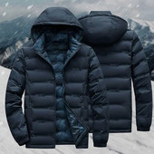 Χειμερινά νέα ανδρικά πουπουλένια μπουφάν Λούτρινα ελαφριά ζεστά παλτό Ανδρικά άνετη κλειδαριά με κουκούλα Αντιανεμικά πουπουλένια μπουφάν Μόδα Casual ανδρικό