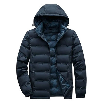 Χειμερινά νέα ανδρικά πουπουλένια μπουφάν Λούτρινα ελαφριά ζεστά παλτό Ανδρικά άνετη κλειδαριά με κουκούλα Αντιανεμικά πουπουλένια μπουφάν Μόδα Casual ανδρικό