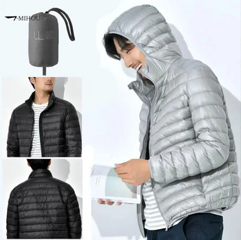 Επωνυμίες μόδας 2024 S-6XL Man Duck Down Jacket Εξαιρετικά ελαφρύ μπουφάν με κουκούλα ελατηρίου Ανδρικά φορητά εξωτερικά ενδύματα αδιάβροχο αντιανεμικό παλτό