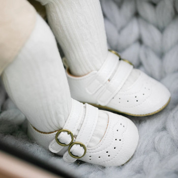 KIDSUN Baby\'s First Toddler Παπούτσια για νεογέννητα περιστασιακά παπούτσια περπατήματος με διπλή πόρπη μονόχρωμο μαλακό κάτω μέρος Princess παπούτσια 0-18 μηνών