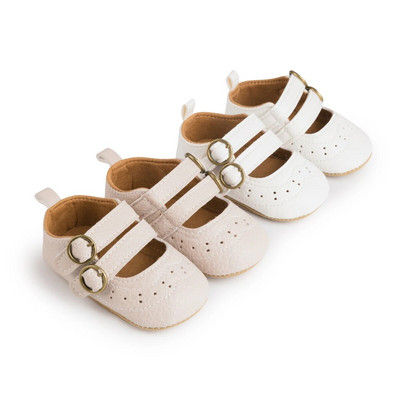 KIDSUN Baby pirmās mazuļa apavi jaundzimušajiem ikdienas pastaigu apavi ar dubultu sprādzi vienkrāsaini princešu apavi ar mīkstu apakšu 0–18 mēn.