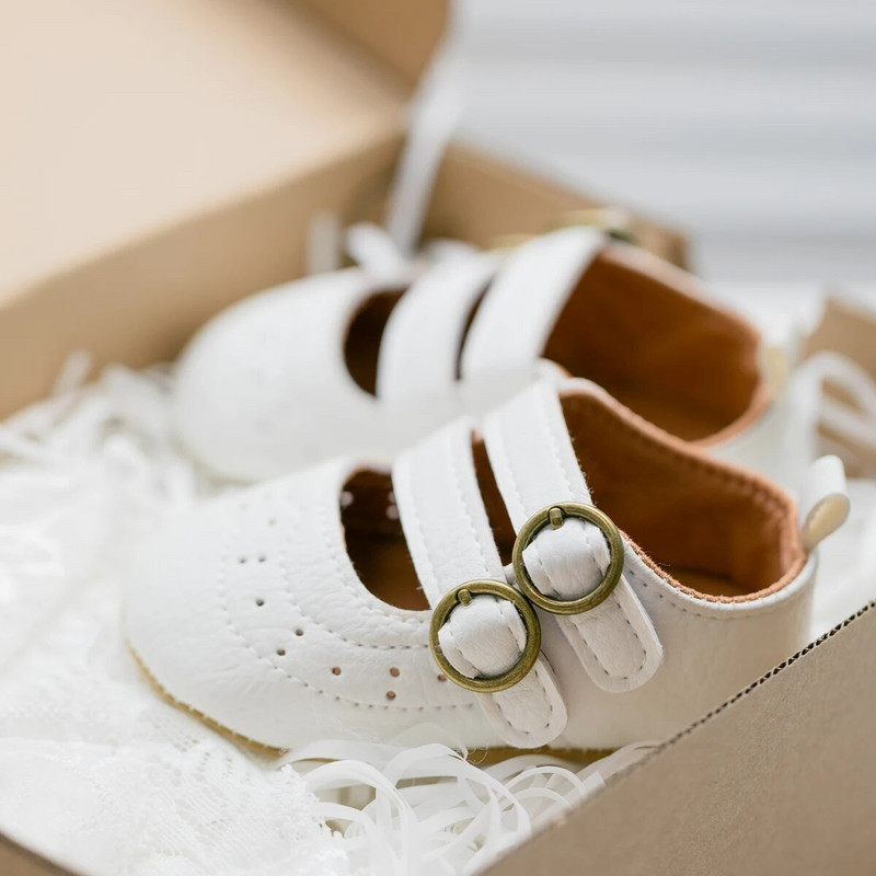 KIDSUN Pantofi pentru primul copil pentru nou-născut Pantofi de mers ocazional cu cataramă dublă Culoare uni Fund moale Pantofi prințesă 0-18 luni