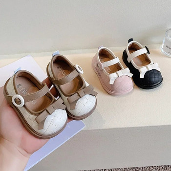 Βρεφικά παπούτσια First Walkers Baby girl Δερμάτινα παπούτσια Γλυκά παπούτσια πριγκίπισσας με παπιγιόν Αντιολισθητική μαλακή σόλα Casual Flats Μικρή Mary Janes