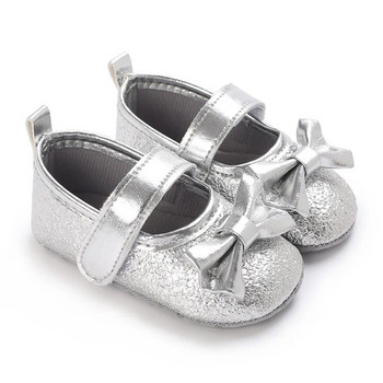Бебешки обувки от полиуретан за момиченце Златни, сребърни Bling Bling Бебешки обувки на принцеса Бебешки обувки с мека подметка Обувки за малко момиченце Първи проходилки