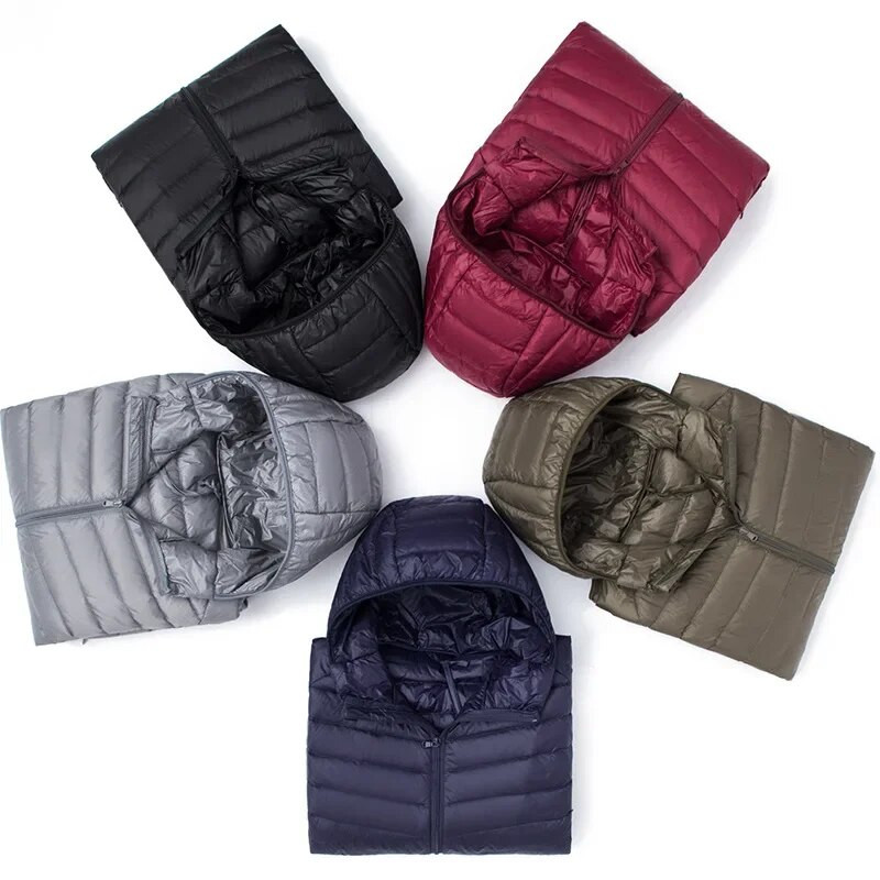 Lagana muška puhasta jakna, kratka muška jesen/zima 2024. Novi trendi brend, muška ležerna topla bijela jakna s pačjim puhom