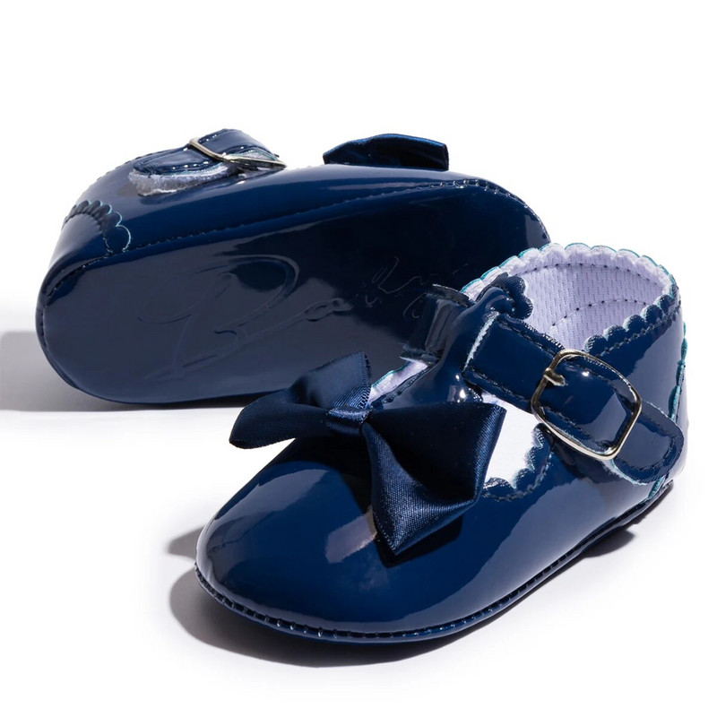 KIDSUN Pantofi pentru bebeluși Pantofi clasici pentru fetiță Rochie de prințesă pentru copii mici PU Anti-alunecare Talpă moale Cu fundă-nod Primii plimbări Nou-născut