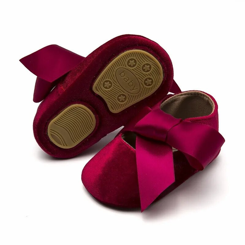 Cipelice za djevojčice, princeze za malu djecu, neklizajuće, ravne, mekane potplate, pamučne gume, dječji krevetić, lijepi leptir-čvorovi, prvi hodači za bebe 0-18 m