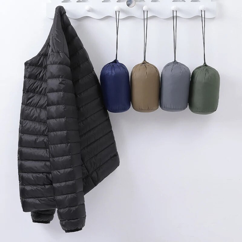 Jachetă de iarnă pentru bărbați, caldă, groasă, pufă, rezistentă la vânt, pentru bărbați, impermeabilă, ultra ușoară, cu puf, parka pentru bărbați