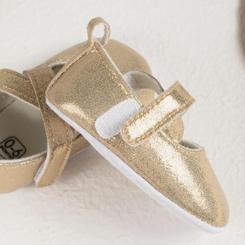 KIDSUN Nove cipele za princeze za djevojčice PU s križnim remenom za malu djecu Pamučni potplat Protuklizne cipele za prvo hodanje za dječji krevetić 0-18 mjeseci