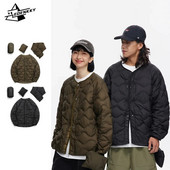 Jachetă retro ușoară din puf Bărbați, Femei, în aer liber, impermeabilă, rezistentă la frig, haină caldă, iarnă, lejeră, parka cu eșarfă.