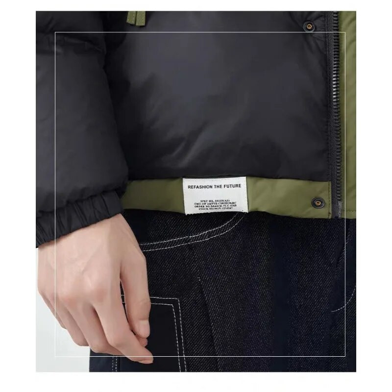 Luxus márkájú pehelykabát férfi téli meleg fehér kacsatollkabát Bomber szélálló kültéri könnyű pehelykabát férfi ruházat