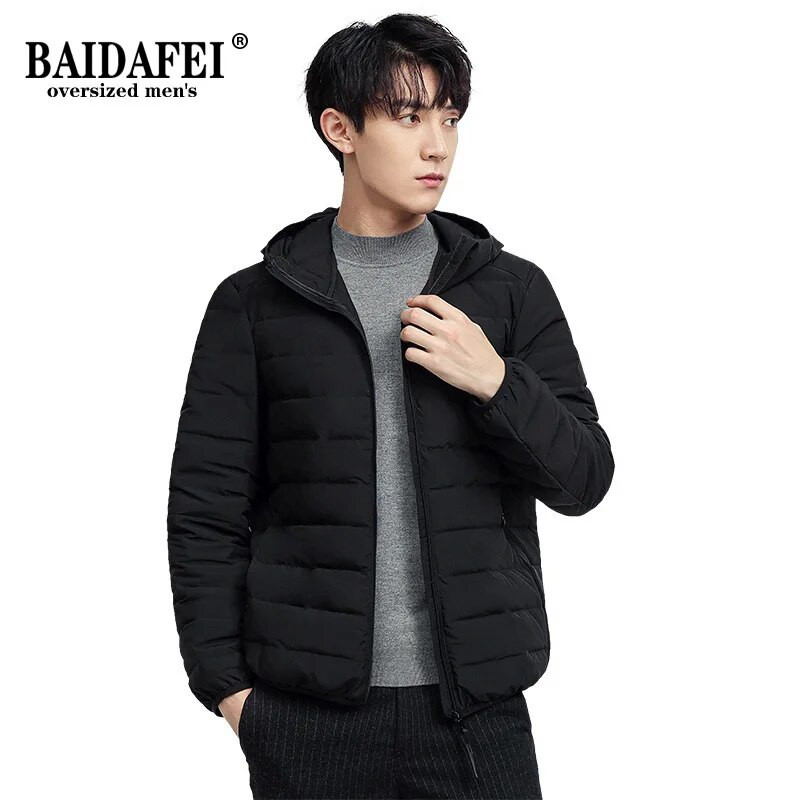 BAIDAFEI Jachetă pentru bărbați, ușoară, rezistentă la apă, ambalabilă, cu puf, toamnă, iarnă 2021
