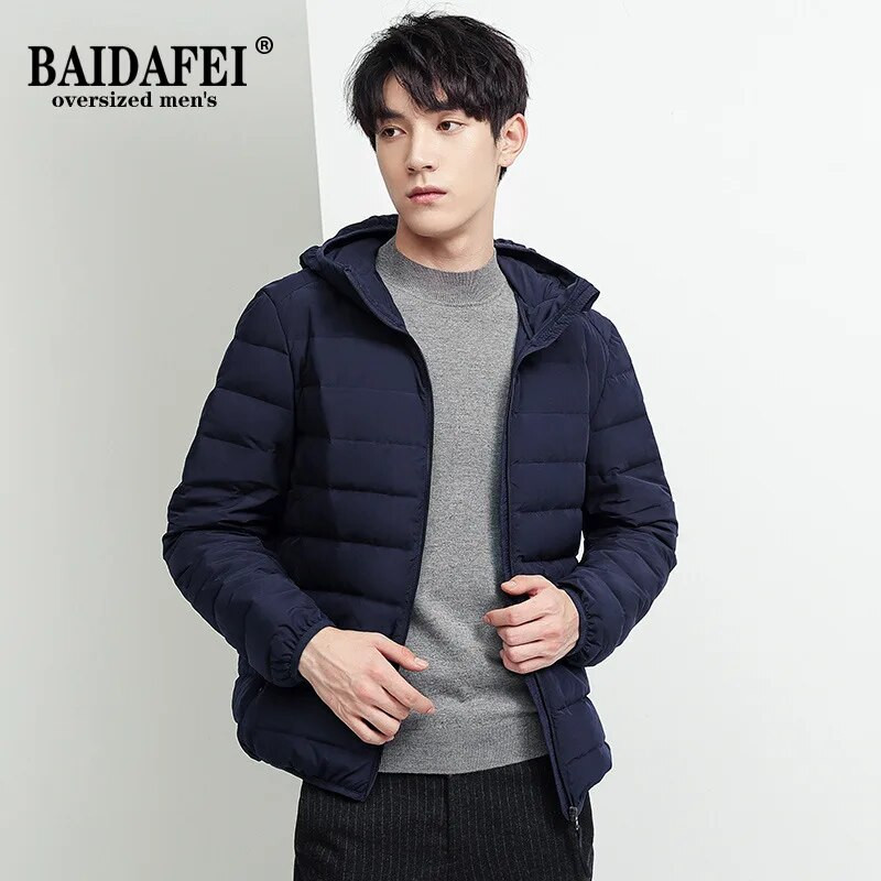 BAIDAFEI Jachetă pentru bărbați, ușoară, rezistentă la apă, ambalabilă, cu puf, toamnă, iarnă 2021
