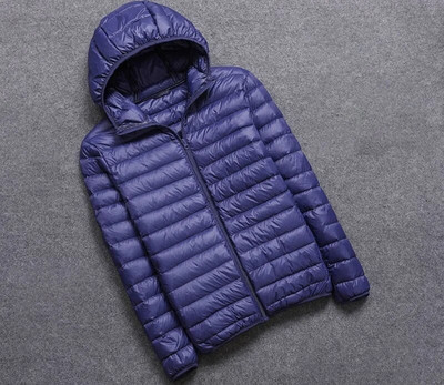 Jachetă de puf pentru bărbați, 5XL, pentru toate anotimpurile, ultra ușoară și respirabilă, cu puf de rață albă Jachetă caldă cu glugă