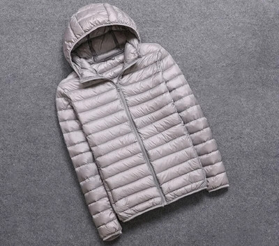 Jachetă de puf pentru bărbați, 5XL, pentru toate anotimpurile, ultra ușoară și respirabilă, cu puf de rață albă Jachetă caldă cu glugă