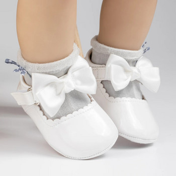 KIDSUN Παπούτσια για μωρά για νεογέννητο μωρό First Walker Παπούτσια για βρεφική κούνια PU Αντιολισθητικό φόρεμα παπιγιόν Παπούτσια Princess