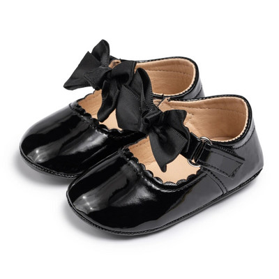 KIDSUN Pantofi pentru fetiță Bebeluș nou-născut Primul plimbător Pantofi pentru pătuț pentru copii mici PU Anti-alunecare Rochie cu fundiță Pantofi prințesă