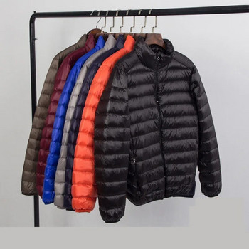 Нова марка Есенно зимно леко пухено яке Мъжки модни къси ултратънки леки младежки тънки якета с качулка Пухени якета 2022 г.