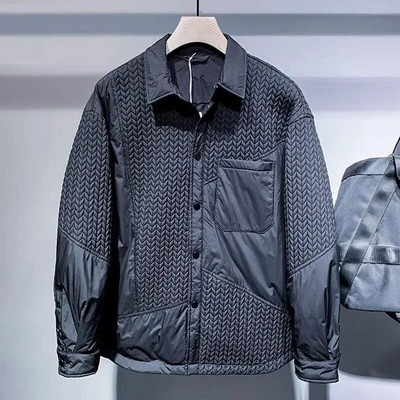 Jachetă Canada din puf pentru bărbați Jachetă ușoară și caldă de puf Jachetă mozaică cu un singur piept Cămașă de puf de toamnă iarnă Îmbrăcăminte de înaltă calitate