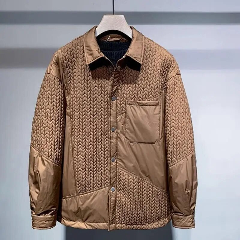 Jachetă Canada din puf pentru bărbați Jachetă ușoară și caldă de puf Jachetă mozaică cu un singur piept Cămașă de puf de toamnă iarnă Îmbrăcăminte de înaltă calitate