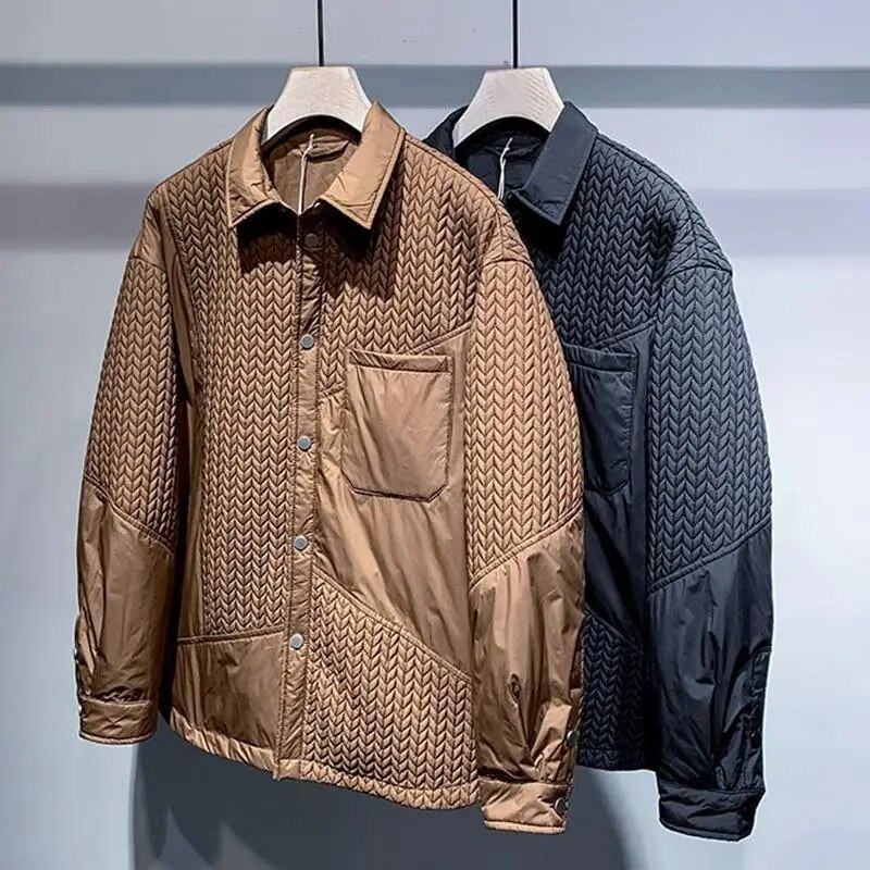 Jachetă Canada din puf pentru bărbați Jachetă ușoară și caldă de puf Jachetă mozaică cu un singur piept Cămașă de puf de toamnă iarnă Îmbrăcăminte de înaltă calitate