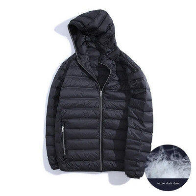 férfi rövid könnyű kabát 2023 téli új stílusú molett férfi könnyű kabát Casual Hooded Duck Down Könnyű felső