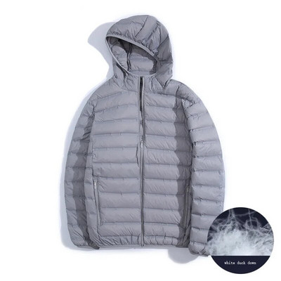 férfi rövid könnyű kabát 2023 téli új stílusú molett férfi könnyű kabát Casual Hooded Duck Down Könnyű felső