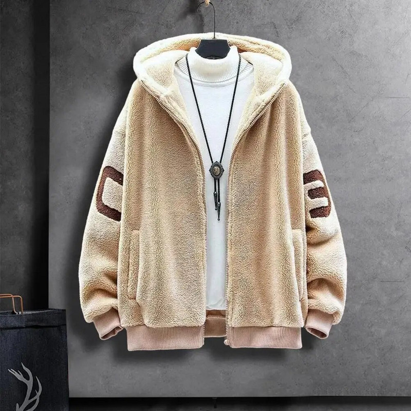 Jachete pentru bărbați, toamnă iarnă, cu închidere cu fermoar, buzunare