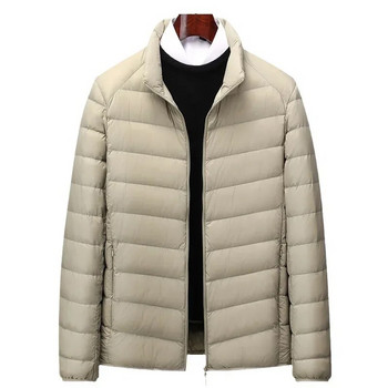 Νέο φθινοπωρινό χειμερινό ανοιχτό μπουφάν Ανδρική μόδα Κοντό Εξαιρετικά λεπτό ελαφρύ νεανικό σακάκι με πουπουλένιο παλτό 90 White Duck Down